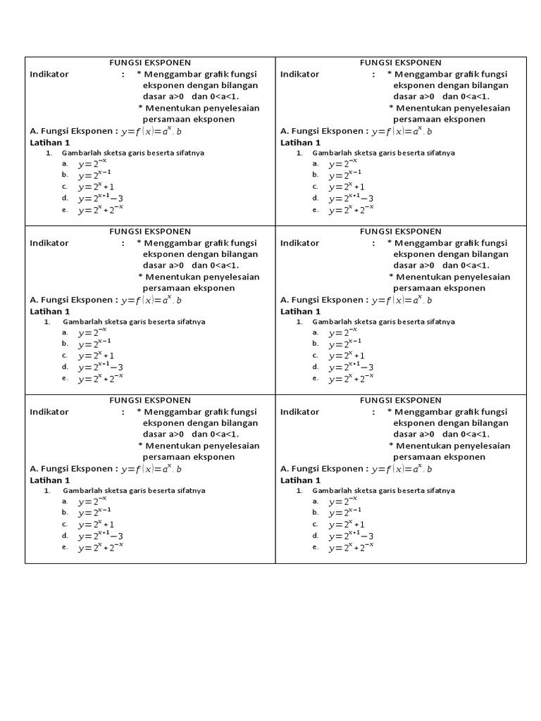 Grafik dan Fungsi Eksponen | PDF | Metode & Bahan Ajar | Sains & Matematika