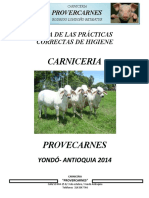 Programa de Limpieza y Desinfeccion Carniceria Provecarnes