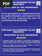 Department of Civil Engineering: Guru Nanak Dev Engineering College, BIDAR-585403