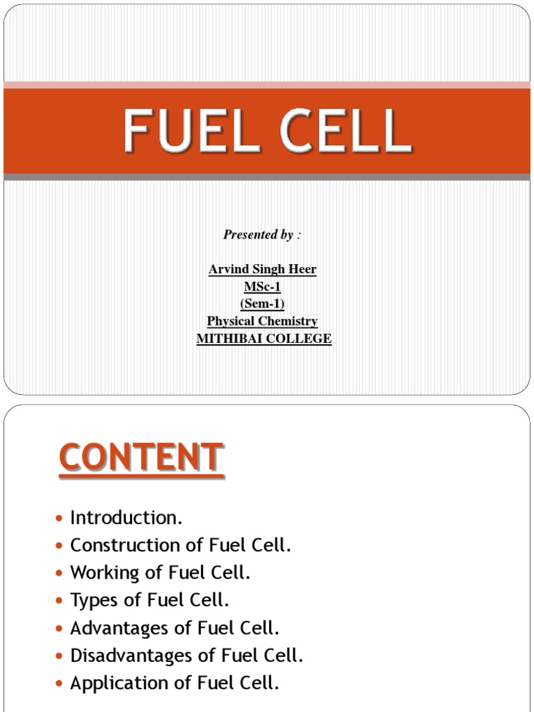 An Overview of Fuel Cell Types, Construction, Working Mechanism