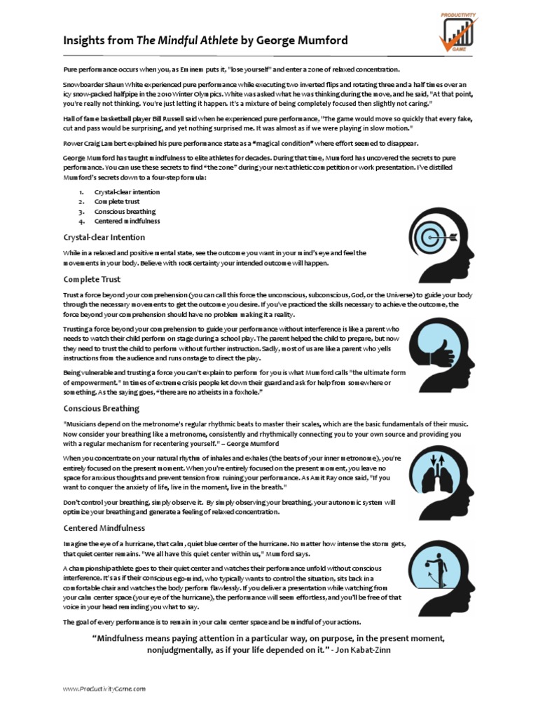 The Mindful Athlete Pdf Breathing Mindfulness