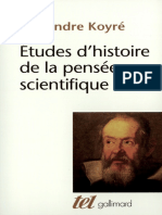 Etudes D Histoire de La Pensee Scientifique Alexandre Koyre