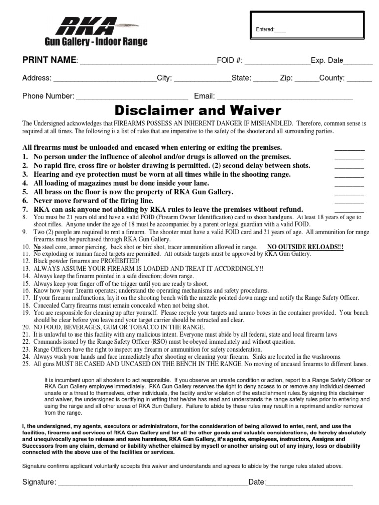 RKA Gun Gallery Range Safety Rules | PDF | Firearms | Ammunition