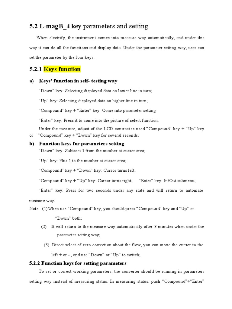 Water Flow Meter Setting Manual | PDF | Frequency | Parameter (Computer ...