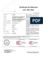 Certificado de Calibración LLA - 269 - 2021: Expediente