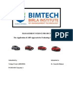 Management Science Project The Application of AHP Approach For Evaluating Car Selection