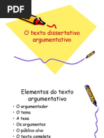 O texto dissertativo argumentativo
