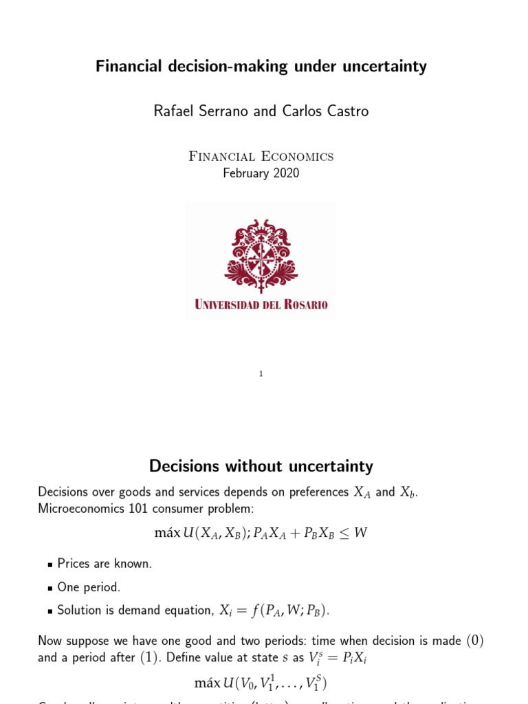 Financial Decision-Making Under Uncertainty | PDF | Utility | Risk Aversion