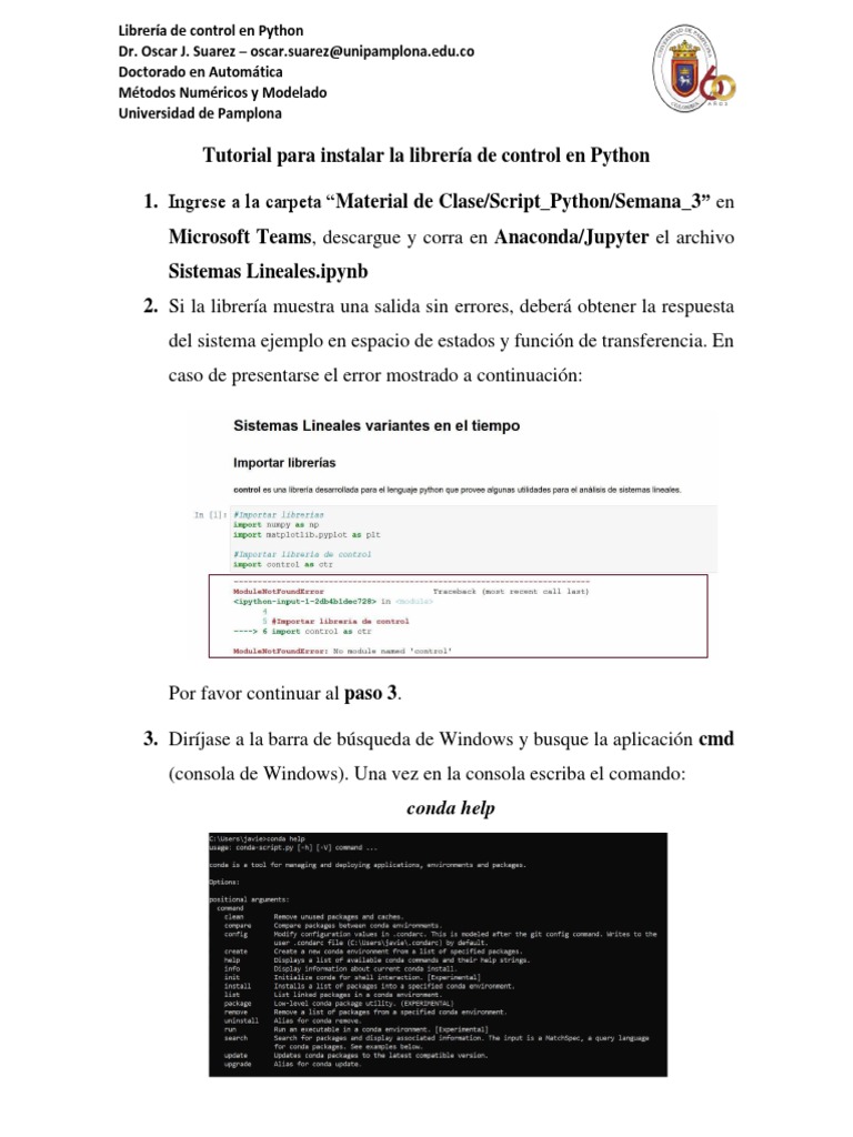 Control Python | PDF | Microsoft Windows | Interfaz de línea de comando