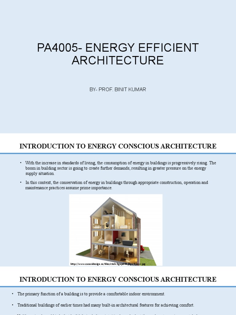 PA4005 - Energy Efficient Architecture Lecture-2 | PDF | Earth ...