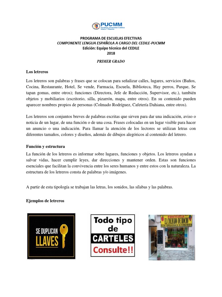 Concepto de Letreros | PDF
