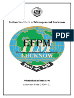 Indian Institute of Management Lucknow: Admission Information
