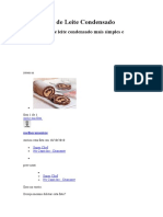Rocambole de Leite Condensado Receita
