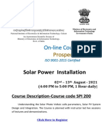 On-Line Course: Solar Power Installation