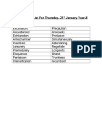 Spelling Word List For Thursday Year 8