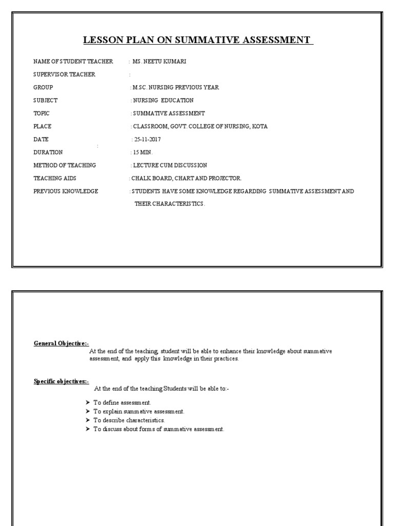 1st 2 Page Summative Assessment | PDF | Lecture | Teachers