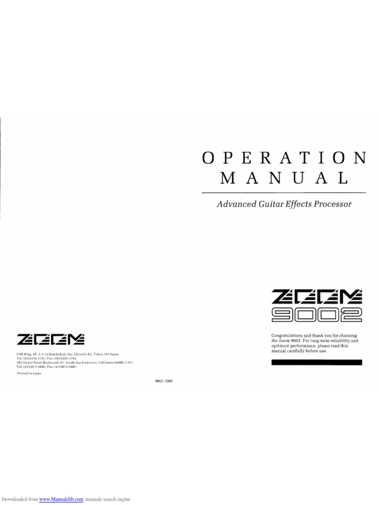 Zoom 2002 - User Manual | PDF | Digital Signal Processing | Analog To ...