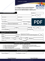 Formulario de Inscripción Bachillerato en Ministerio Cristiano