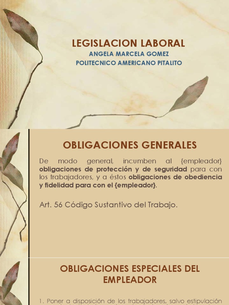 Obligaciones y Derechos Laborales | PDF | Salario | Derecho laboral
