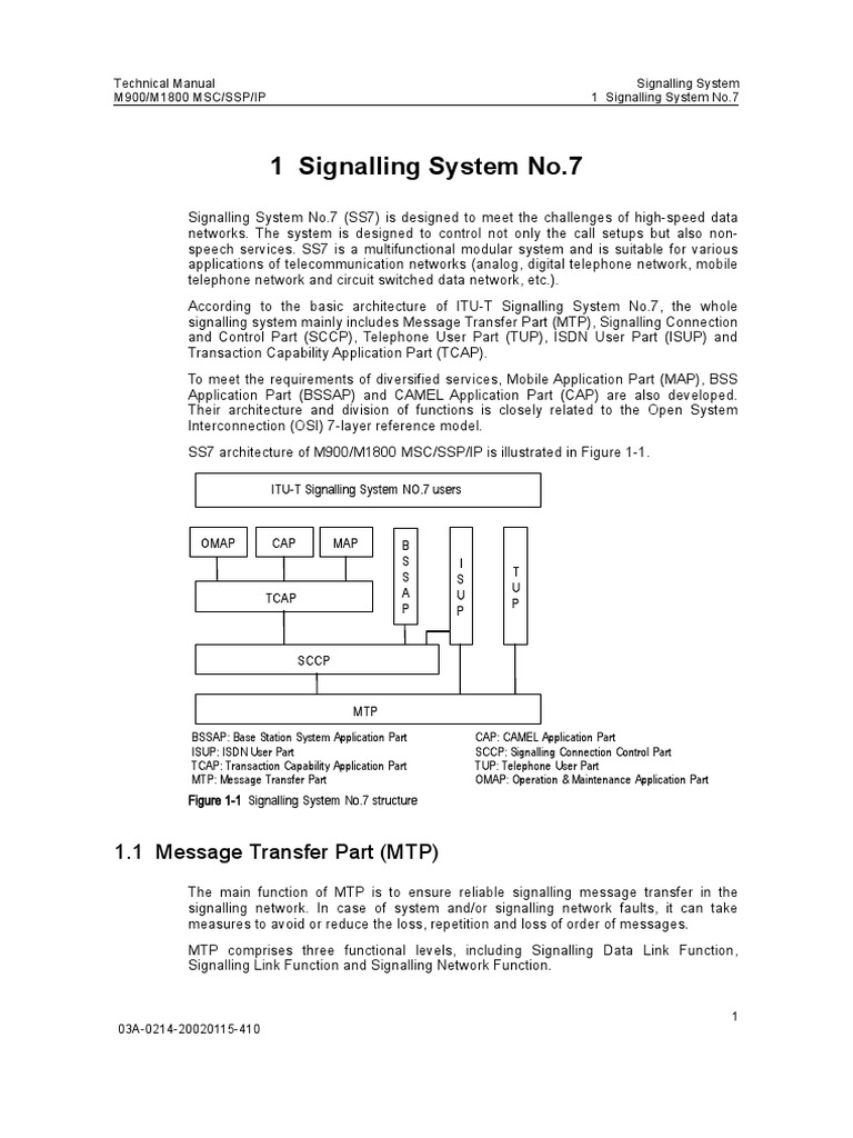 SS7 Signalling System Overview | PDF | Computer Network | Computer ...