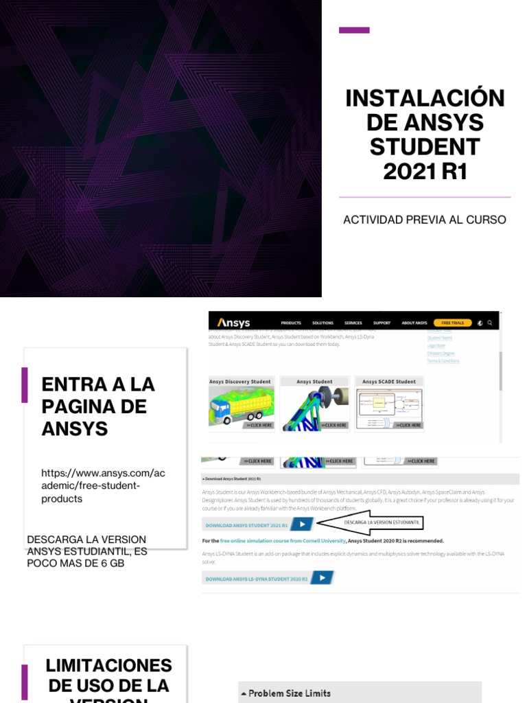 ANSYS STUDENT VERSIONS visual data 2