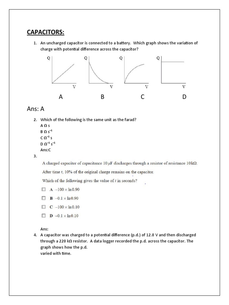 Capacitor Charge and Discharge Analysis | PDF
