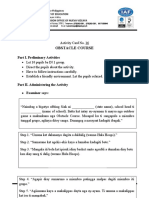 Obstacle Course: Part I. Preliminary Activities