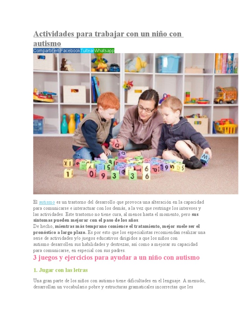 Actividades para niños con autismo | PDF | Espectro autista | Cognición