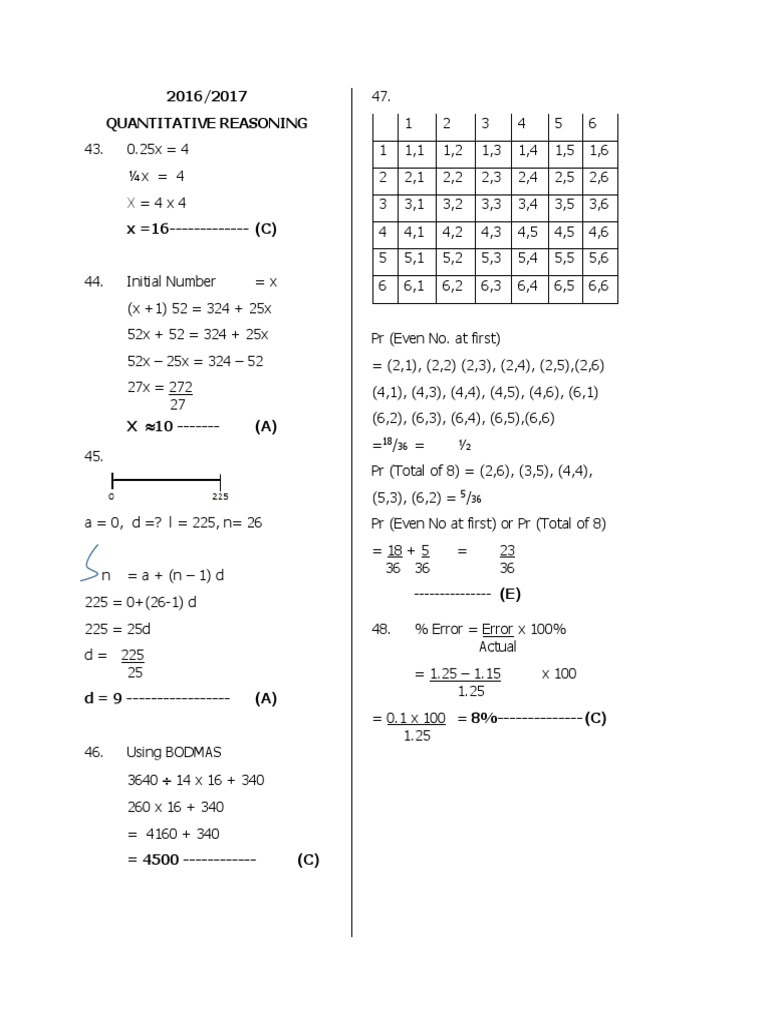 Quantitative Reasoning Practice Questions | PDF