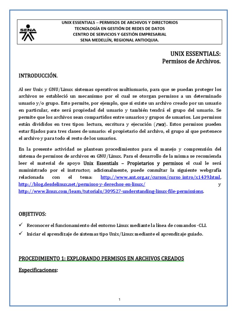 Componentes de Permisos en Linux | PDF | Archivo de computadora ...