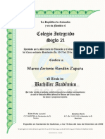 Marco Antonio Rendón Zapata certificado
