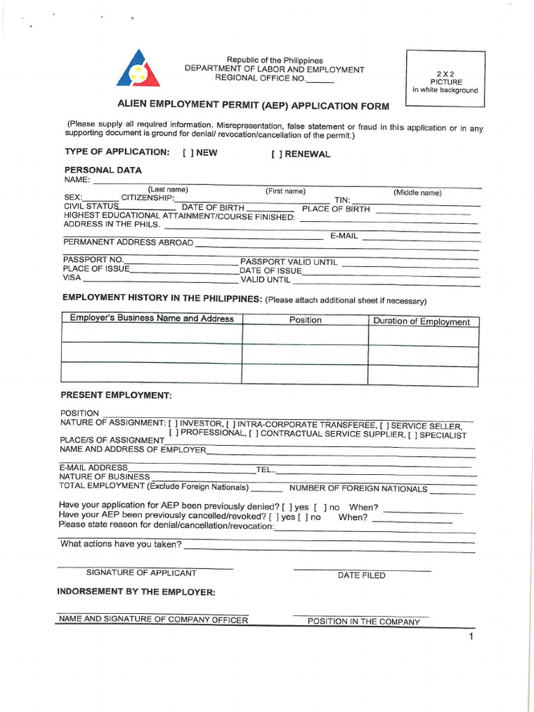 AEP Application Form | PDF