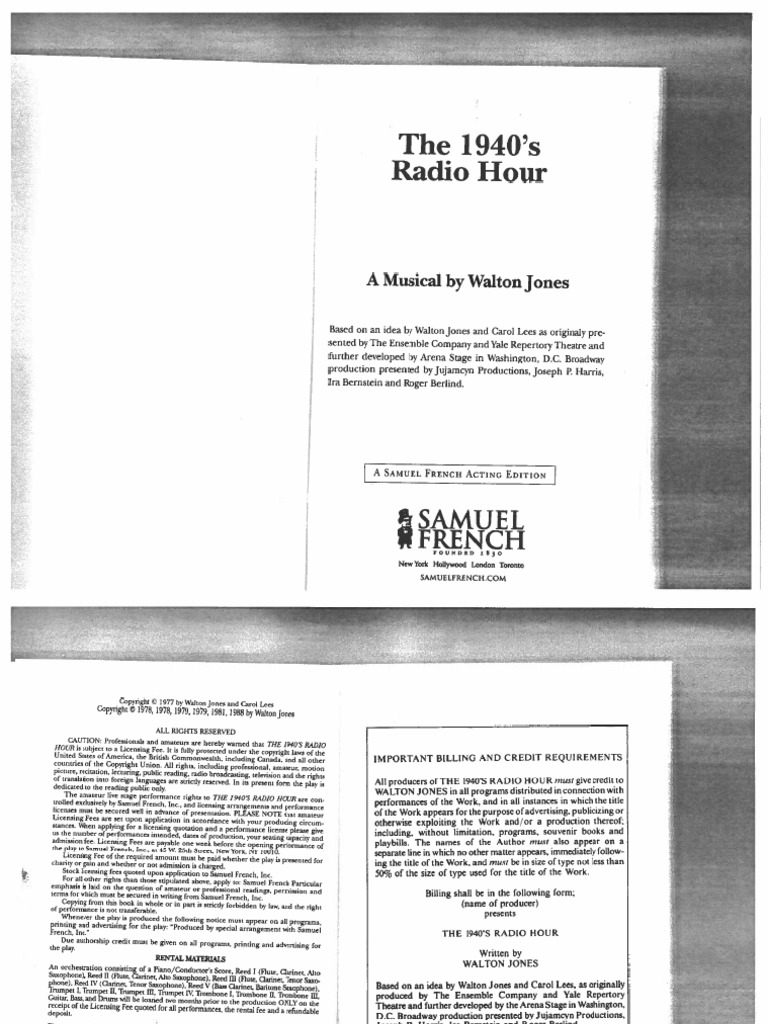 1940s Radio Hour Script | PDF