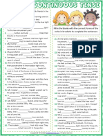 Present Continuous Tense Esl Printable Gap Fill Exercise Worksheet - 1