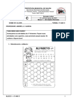 1º BIMESTRE - BLOCO 1 - 01-03-21 a 26-03-21 - 3º ano C