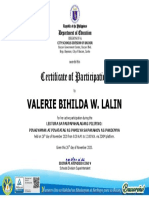 VALERIE BIHILDA W. LALIN Certificate of Participation