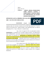 Solicitud de orden de comparecencia por arraigo laboral y domiciliario