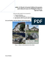 W14-Module14 Social, Political, Economic and Cultural Issues in Philippine Hisotry - Special History