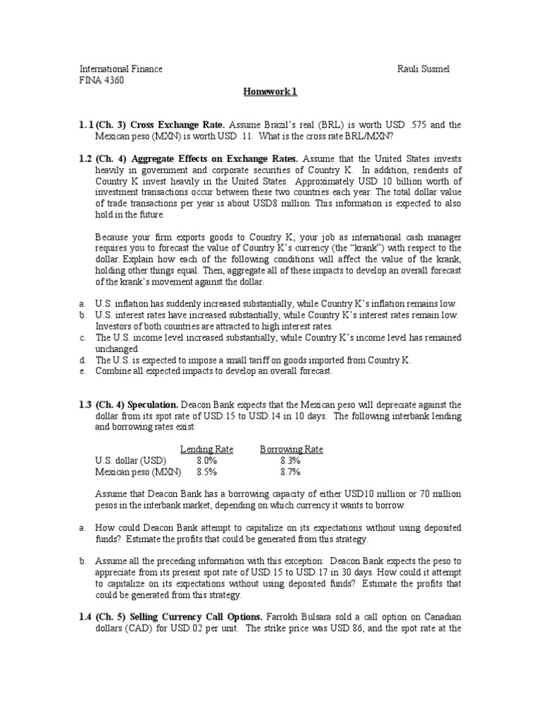 Forecasting Exchange Rates in Finance | PDF | Option (Finance) | United ...