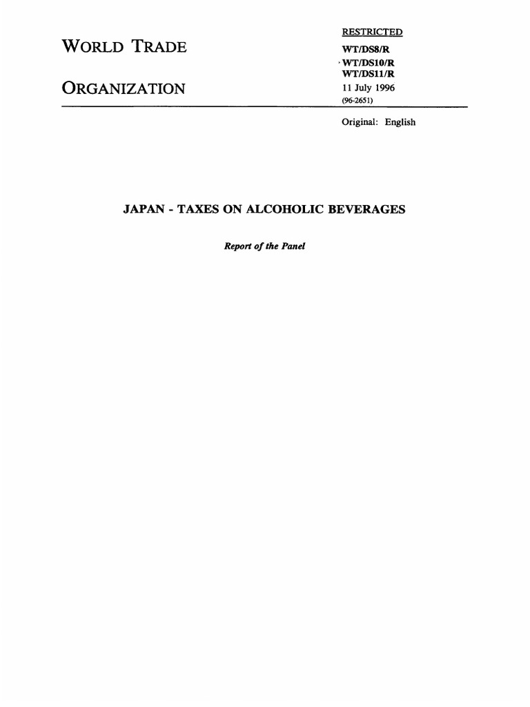 Japan Alcoholic Beverages II (Panel Report) PDF