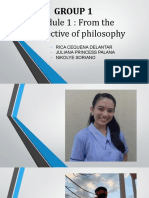Module 1: From The Perspective of Philosophy: Group 1