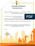 Essential Service Certificate for toktok Delivery Rider