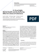 Impact of COVID-19 On Public Mental Health and The Buffering Effect of A Sense of Coherence