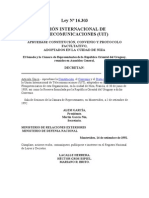 Ley #16.303 Unión Internacional de Telecomunicaciones (Uit)