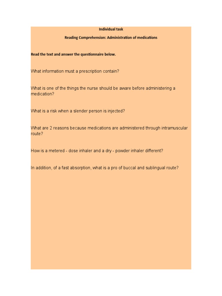 Individual Task - Reading Comprehension | PDF | Self-Improvement