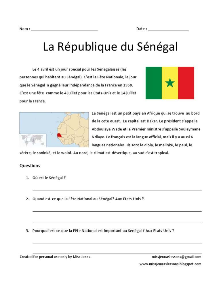 Découverte du Sénégal et sa cuisine | PDF | Sénégal | Cuisine