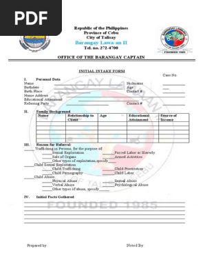 Initial Intake Form