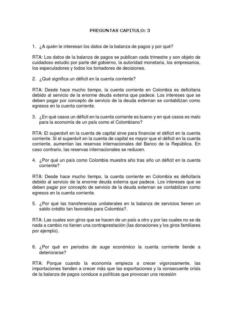 Análisis de la Balanza de Pagos en Colombia | PDF | Balance de pagos ...