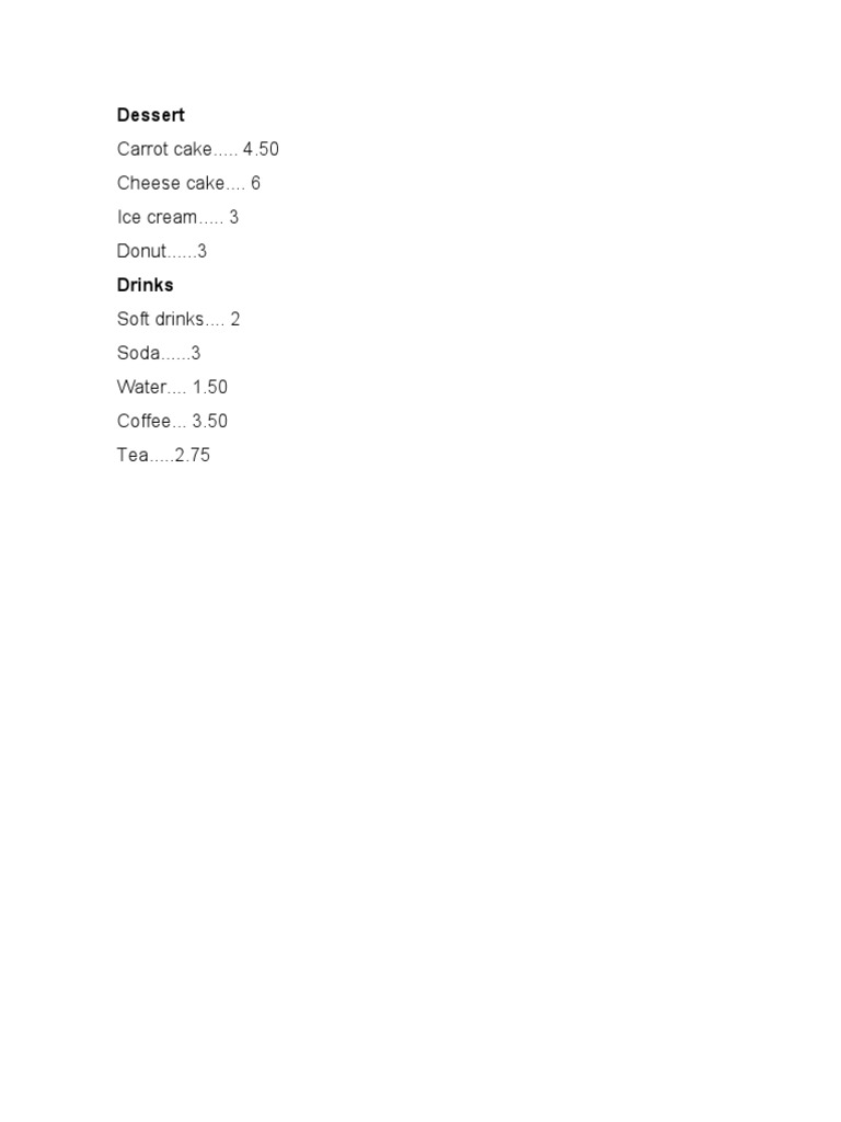 Menu | PDF