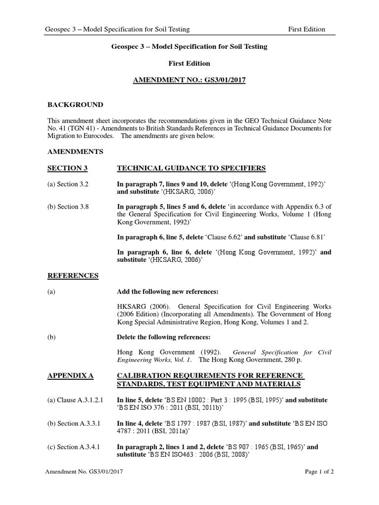 Geospec 3 - Model Specification For Soil Testing First Edition | PDF ...